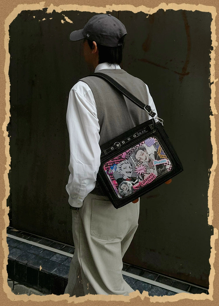 Kawaii Ita Bag Denim Crossbody Bag Large Capacity Handbag 37050:551692