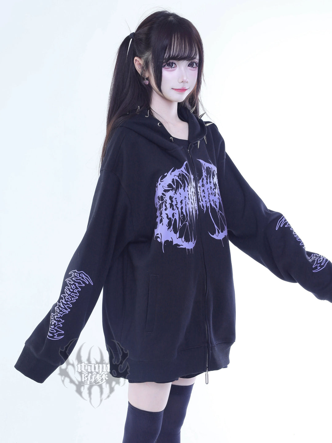 Subculture Black and Purple Jacket, Dual Zippers 44291:802241