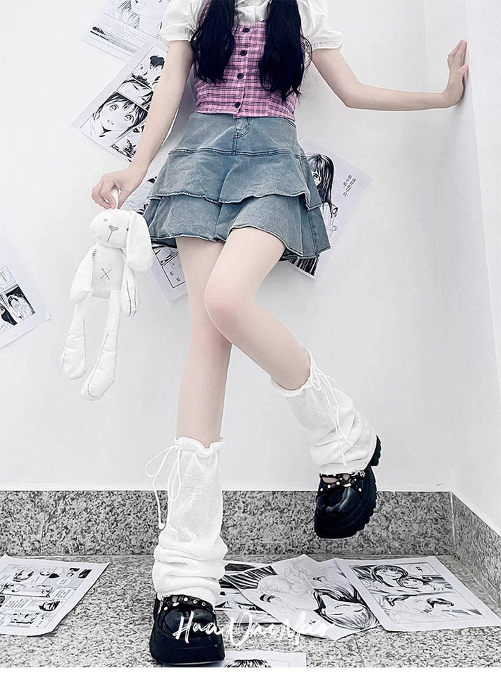 Y2K Leg Covers Cute Tie Leg Warmers Thin Socks 36628:552868 36628:552868