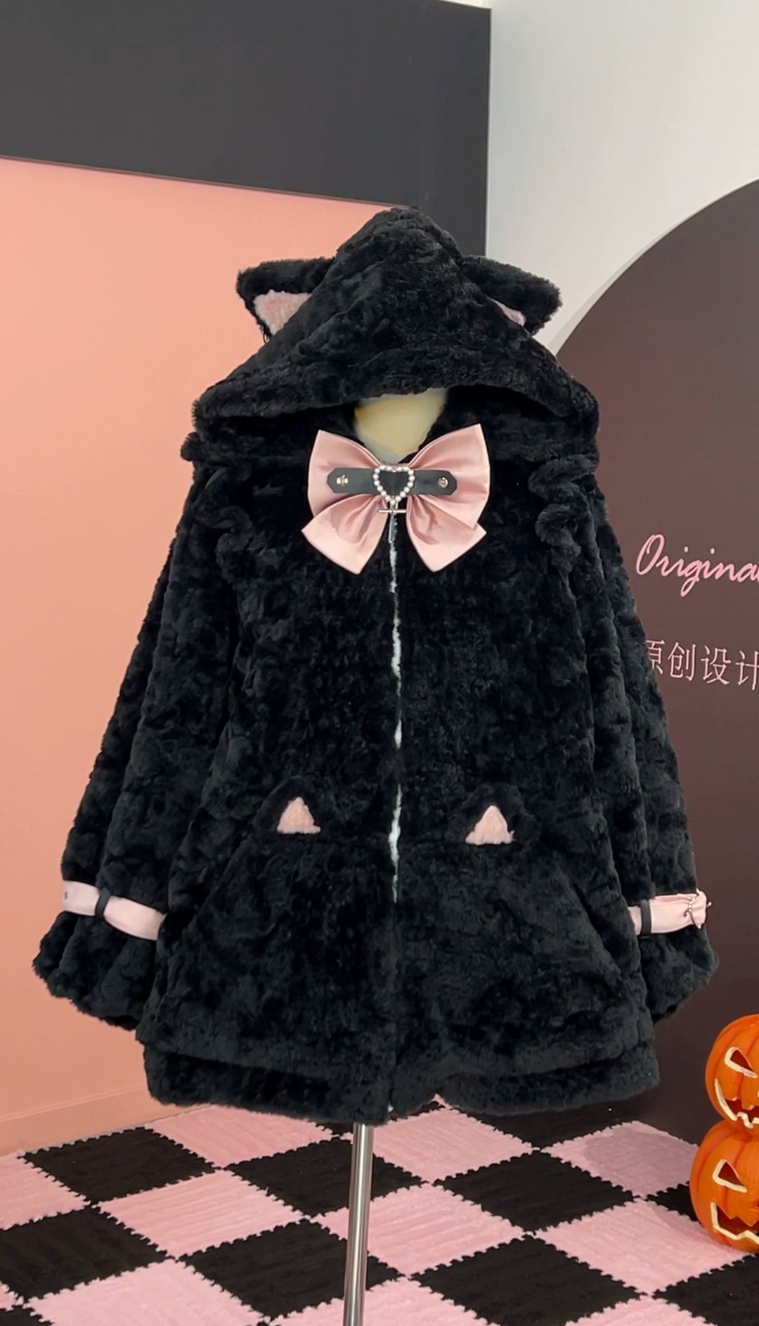 Jirai Kei Coat Cat Ear Hood Jacket Fleece Coat 39958:646664