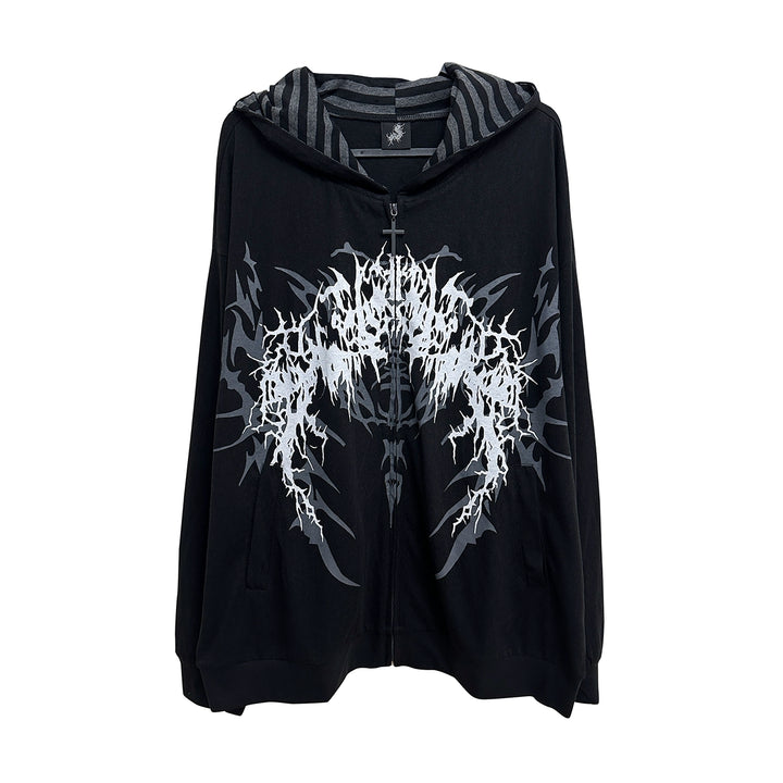 Cotton Jirai Kei Jacket, Hooded Summer Outerwear (L M S XL) 43224:771644