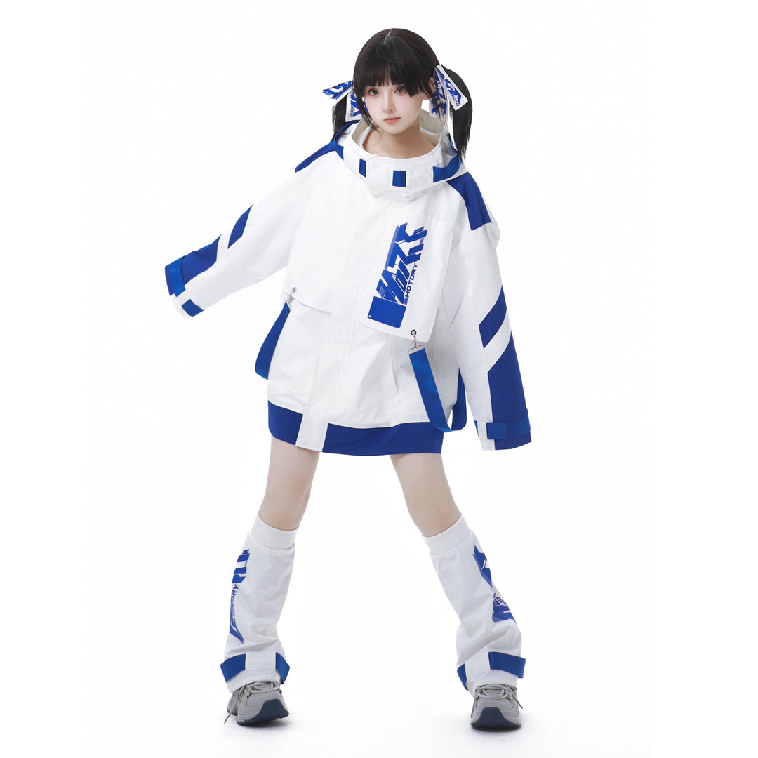 Tenshi Kaiwai Suit Hooded Windbreaker Shorts Set 40084:654402