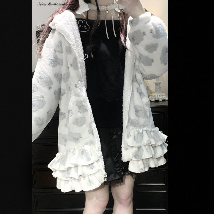 Kawaii Winter Coat, Skirt-Inspired Hem 44067:795115