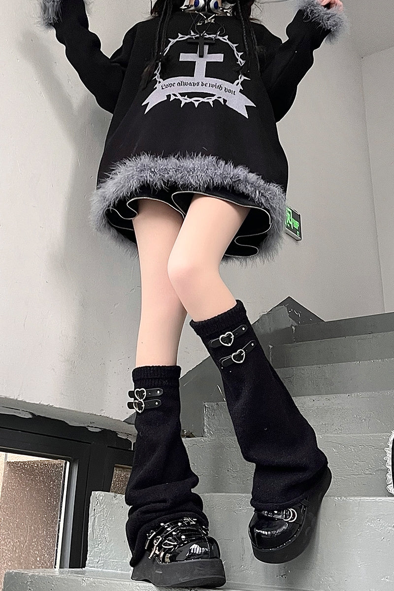 Harajuku Fashion Love Leather Buckles Socks Multicolor 28964:339546 28964:339546