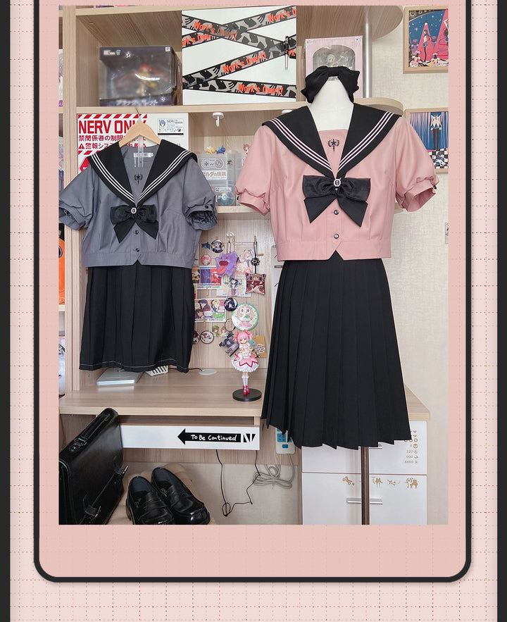JK Uniform Sailor Collar Shirt & Skirt In Different Lengths 42564:745192