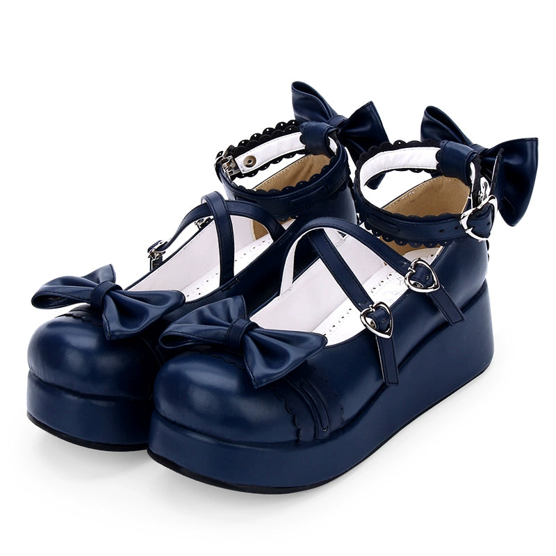 Lolita Shoes Platform Shoes With Bow 5 Colors (33 34 35 36 37 38 39 40 41 42 43 44 45 46 47) 31656:367162