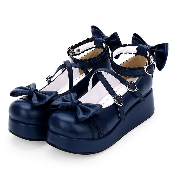 Lolita Shoes Platform Shoes With Bow 5 Colors (33 34 35 36 37 38 39 40 41 42 43 44 45 46 47) 31656:367162