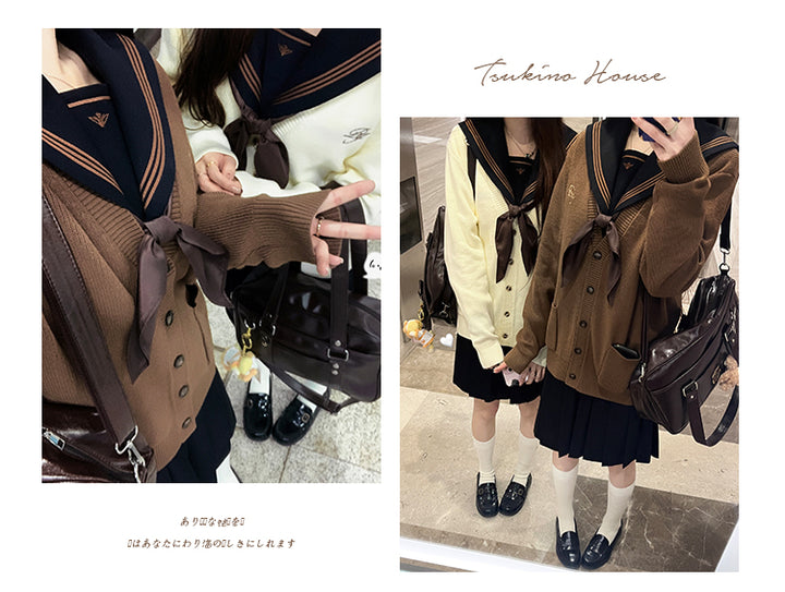 JK Uniform V-Neck Cardigan for Kansai-Collar Style Multicolor 42668:748666