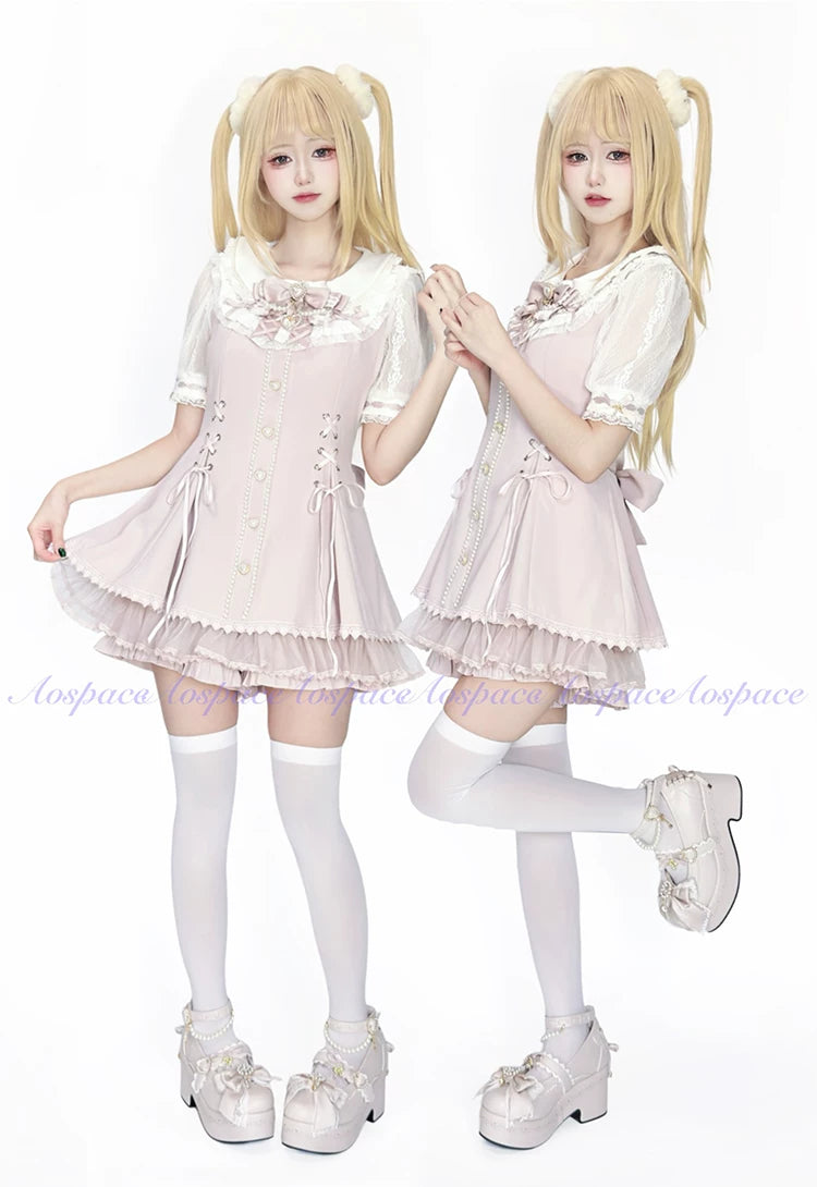 Jirai Kei Platform Shoes, Detachable Pearl-Like Chain 44929:828529