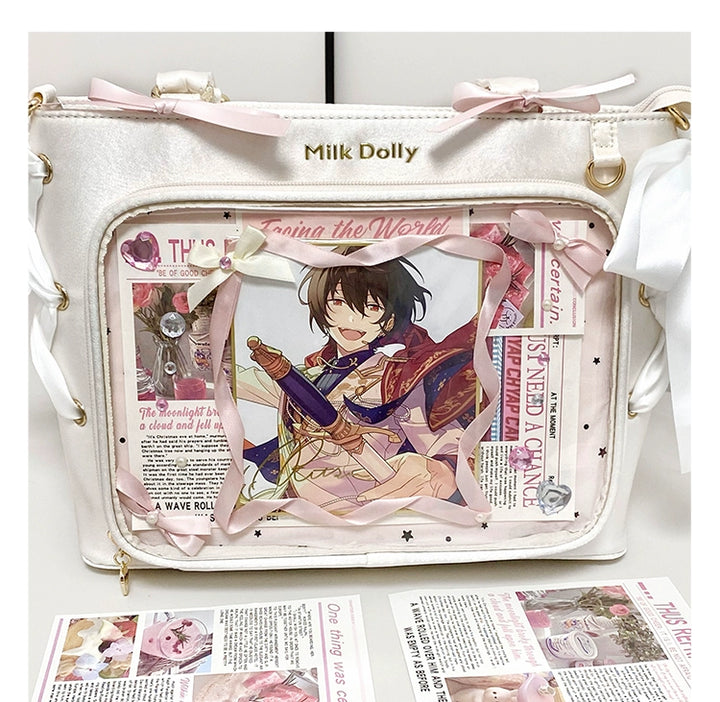 Satin Ita Bag, Clear Window & Detachable Ribbon Bow 43227:771931
