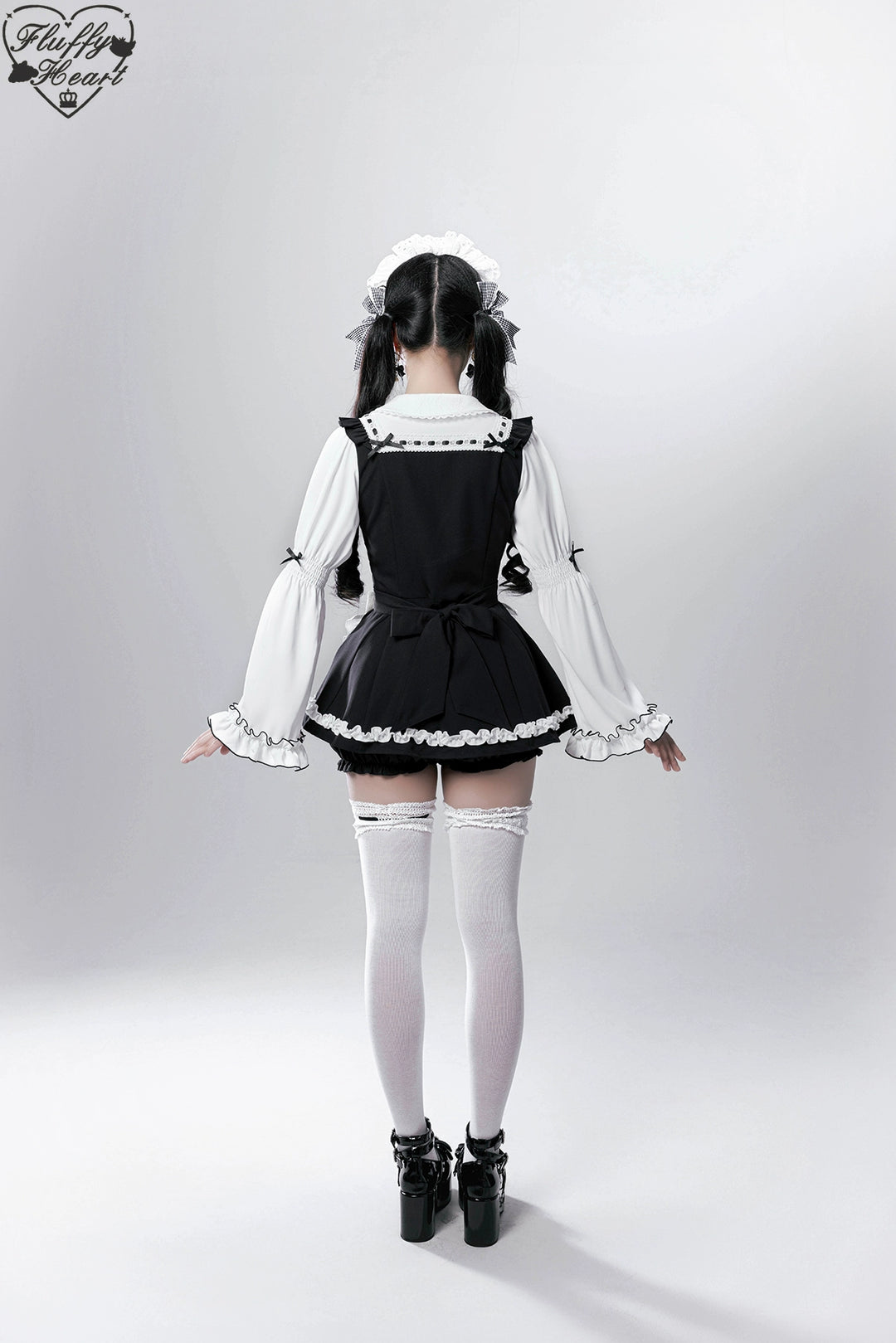 【Fluffy Heart】橱窗人偶日系女仆感可拆卸围裙萌系套装 现货 44119:796747