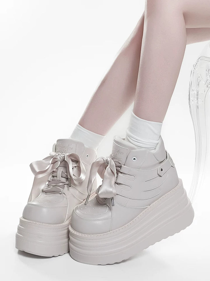 Jirai Kei High-Top Platform Shoes, Detachable Wing Decor 44333:806747