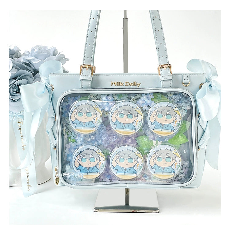 Large Capacity Ita Bag With Window Front & Detachable Ribbon Bow 43229:772355