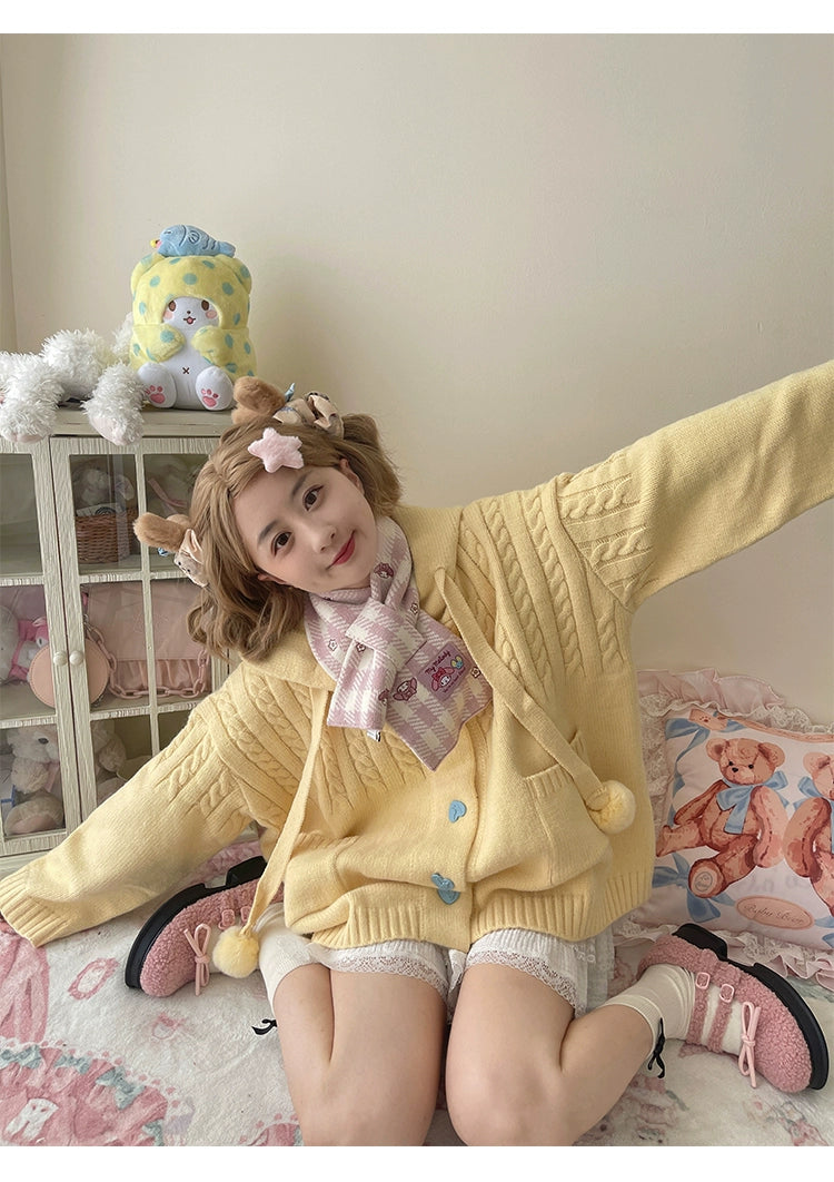 Kawaii Oversized Cardigan Sweater Coat Multicolor 22652:345722