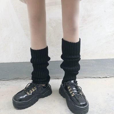 Harajuku Fashion White Black Gray Leg Warmers 28966:339322