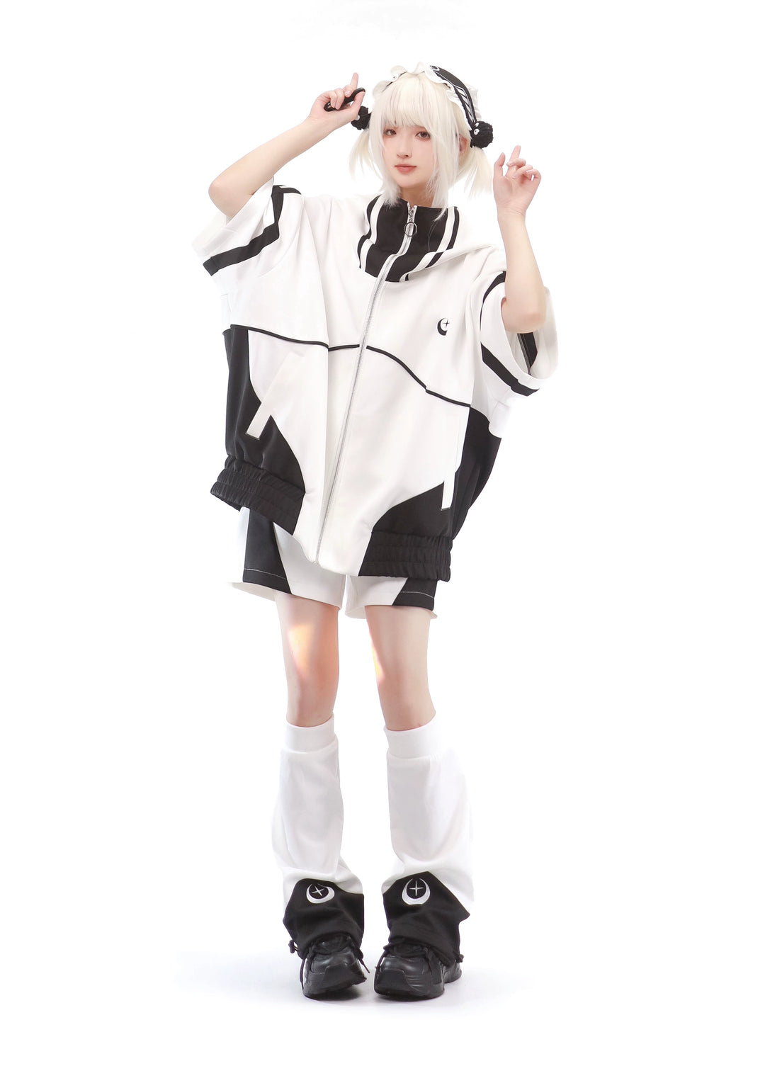 Multicolor Tenshi Kaiwai Jacket Set, Pockets, Zipper 29164:357032