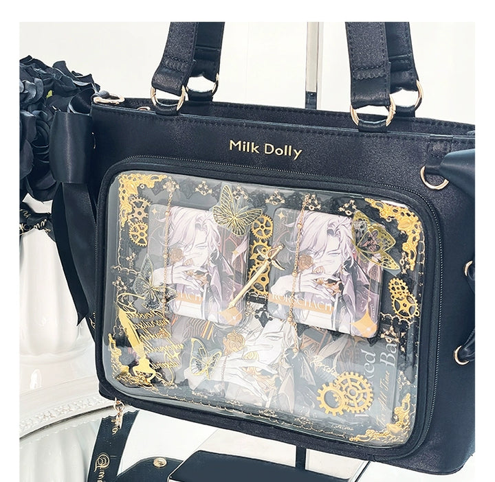 Satin Ita Bag, Clear Window & Detachable Ribbon Bow 43227:771947