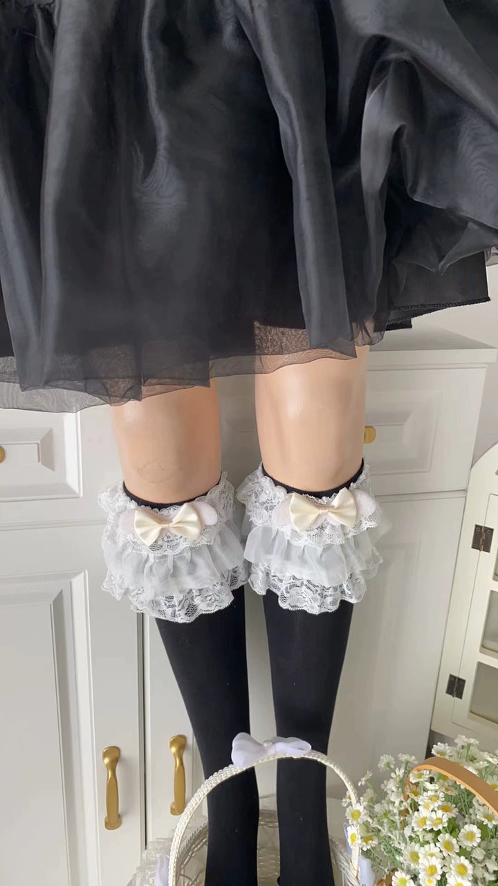 Lolita Calf Socks With Bows And Wings (F) 36532:535988
