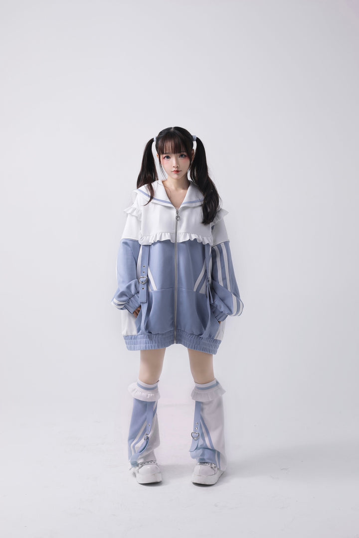 Tenshi Kaiwai Set Sailor Collar Jacket With Ruffle And Heart Buckle 34896:481112