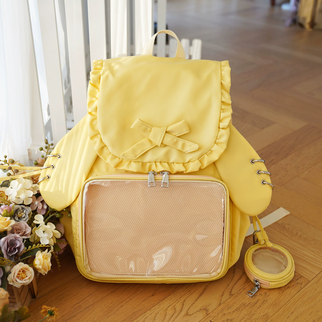 Kawaii Ita Bag Dual-Shoulder Backpack Bunny Ear Bag (Yellow) 40110:670274