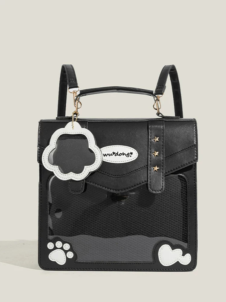 Cat Paw Ita Bag, Backpack with Clear Window 45421:848415