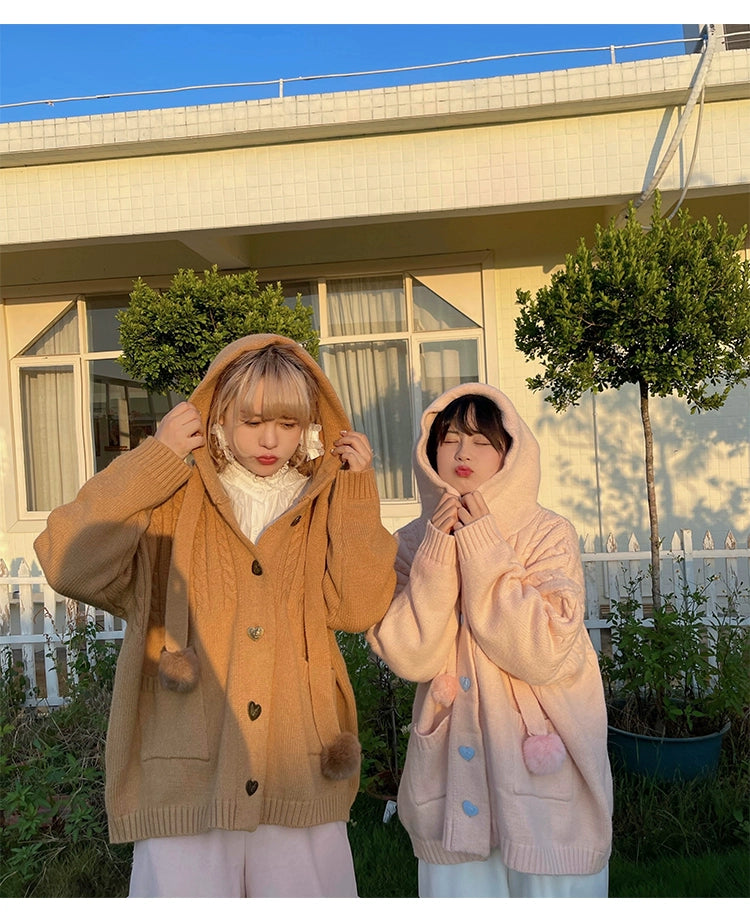 Kawaii Oversized Cardigan Sweater Coat Multicolor 22652:345678