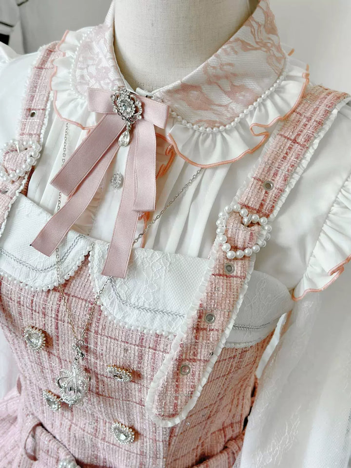 Jirai Kei Lace Sleeves Blouse, Fleece Lining 44177:800916