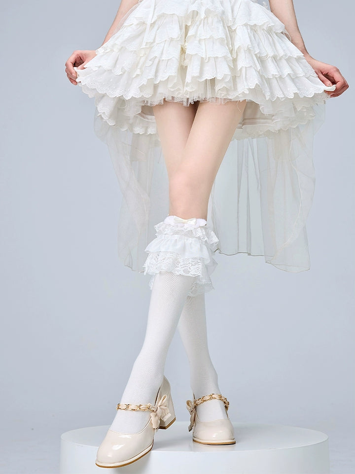 Lolita Calf Socks With Bows And Wings 36532:536008