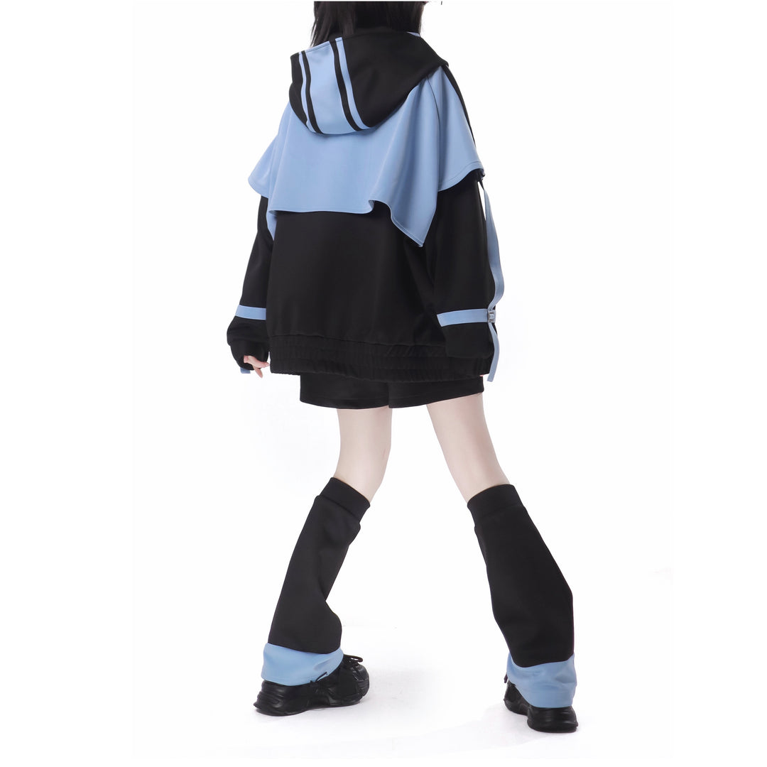 Subcul Jirai Kei Outfit Set With Moon & Star Print 34496:465566