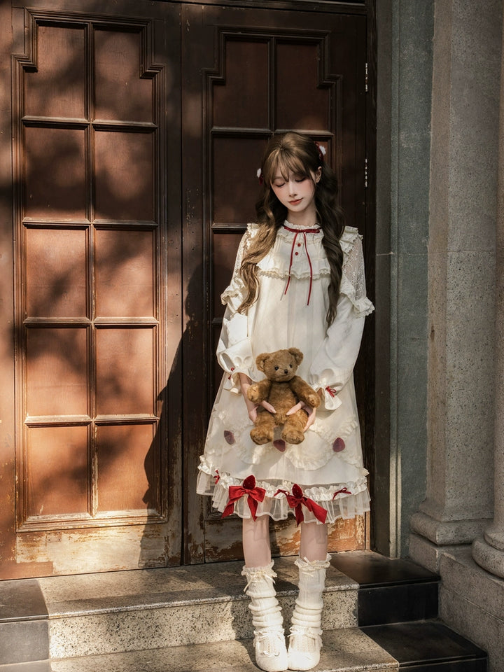 A-Line Daily Lolita OP Dress, Strawberry Accents 44324:805671