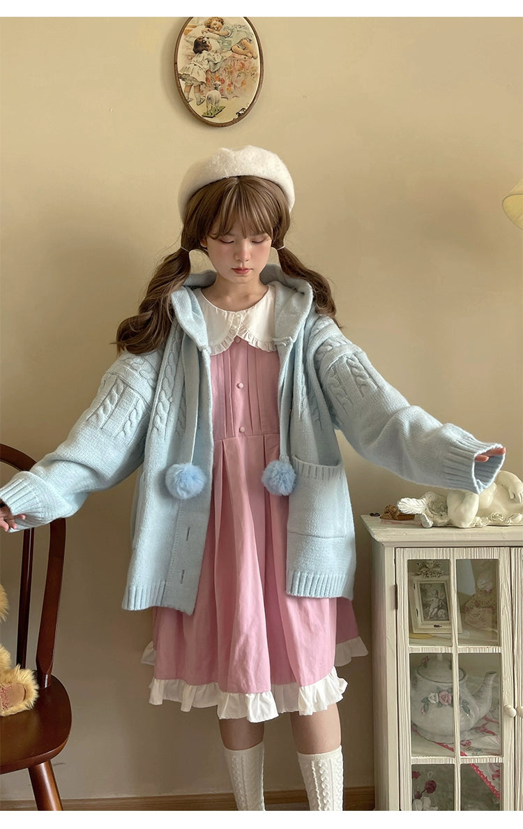 Kawaii Oversized Cardigan Sweater Coat Multicolor 22652:345612