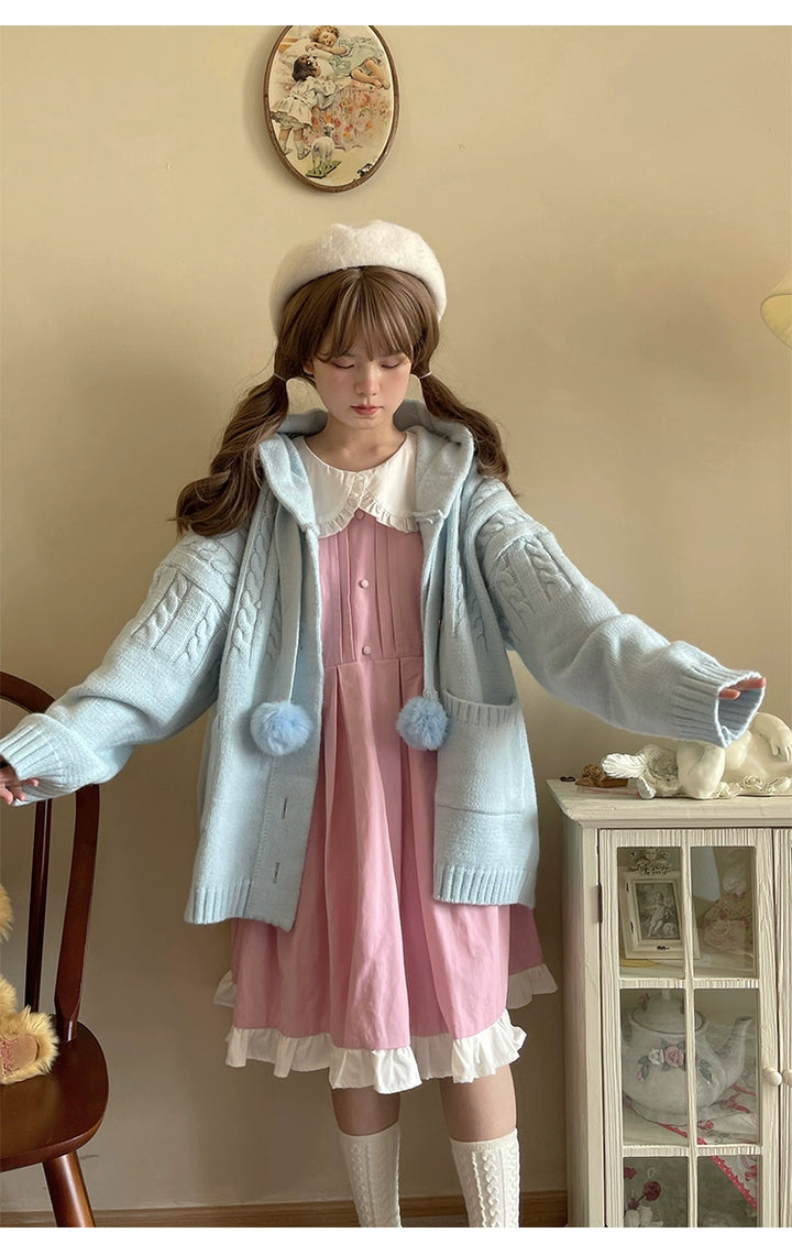 Kawaii Oversized Cardigan Sweater Coat Multicolor 22652:345612