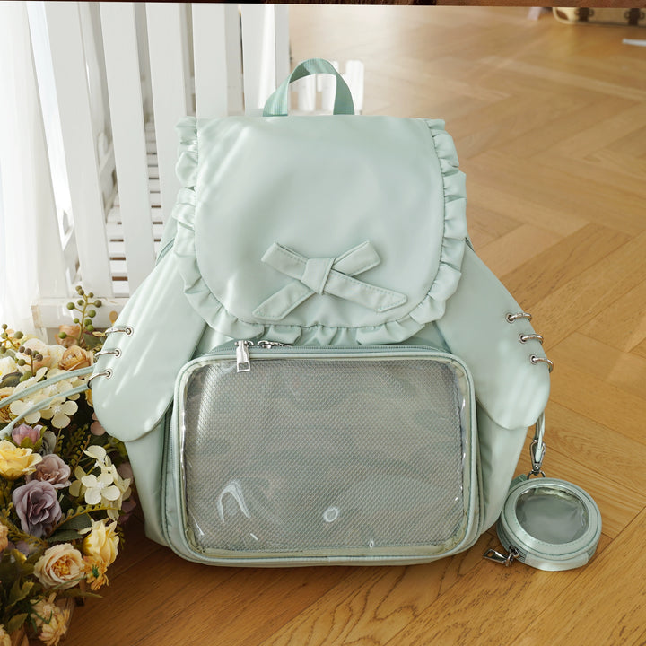 Kawaii Ita Bag Dual-Shoulder Backpack Bunny Ear Bag (Green) 40110:670286