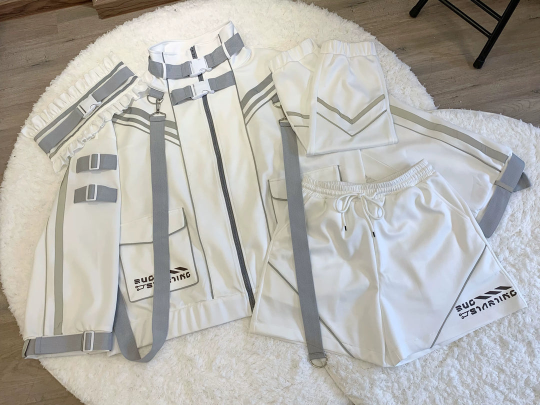 Plus Size Punk Couple Jacket Set, Oversized Style 35440:493398