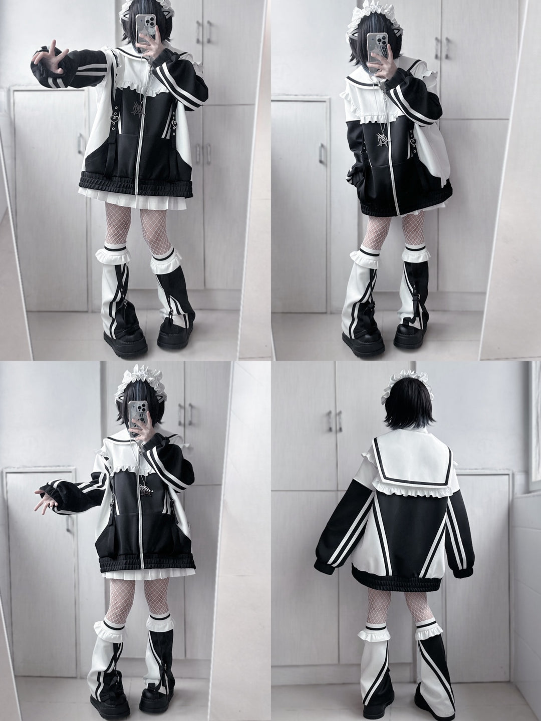 Tenshi Kaiwai Set Sailor Collar Jacket With Ruffle And Heart Buckle 34896:481100