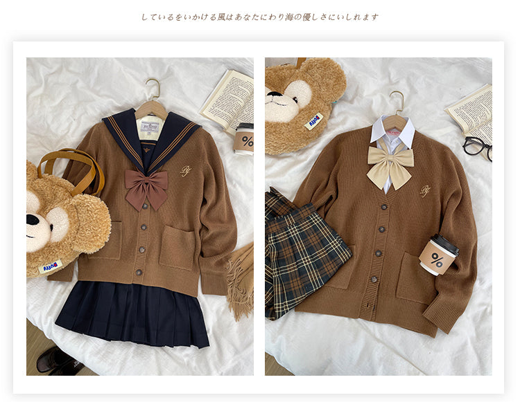 JK Uniform V-Neck Cardigan for Kansai-Collar Style Multicolor 42668:748686