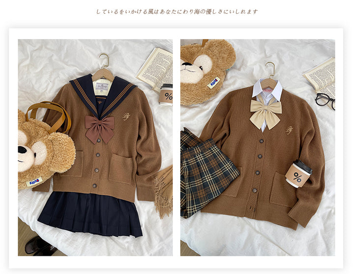 JK Uniform V-Neck Cardigan for Kansai-Collar Style Multicolor 42668:748686