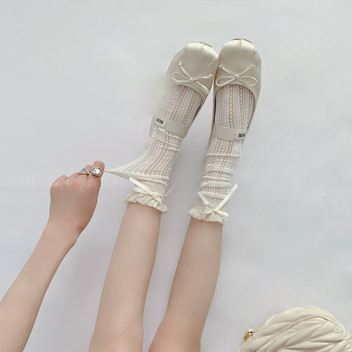 Lightweight Lolita Socks, Scrunchy Ankle/Mid-Calf 2-in-1 43226:771866