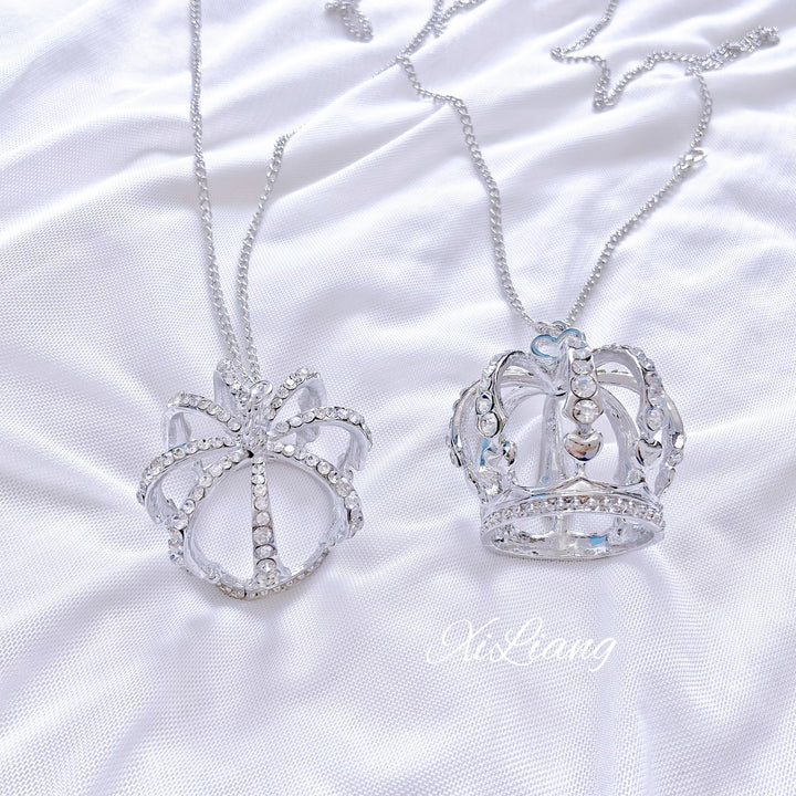 Jirai Kei Necklace Large Crown Rhinestone Jewelry 35282:492196