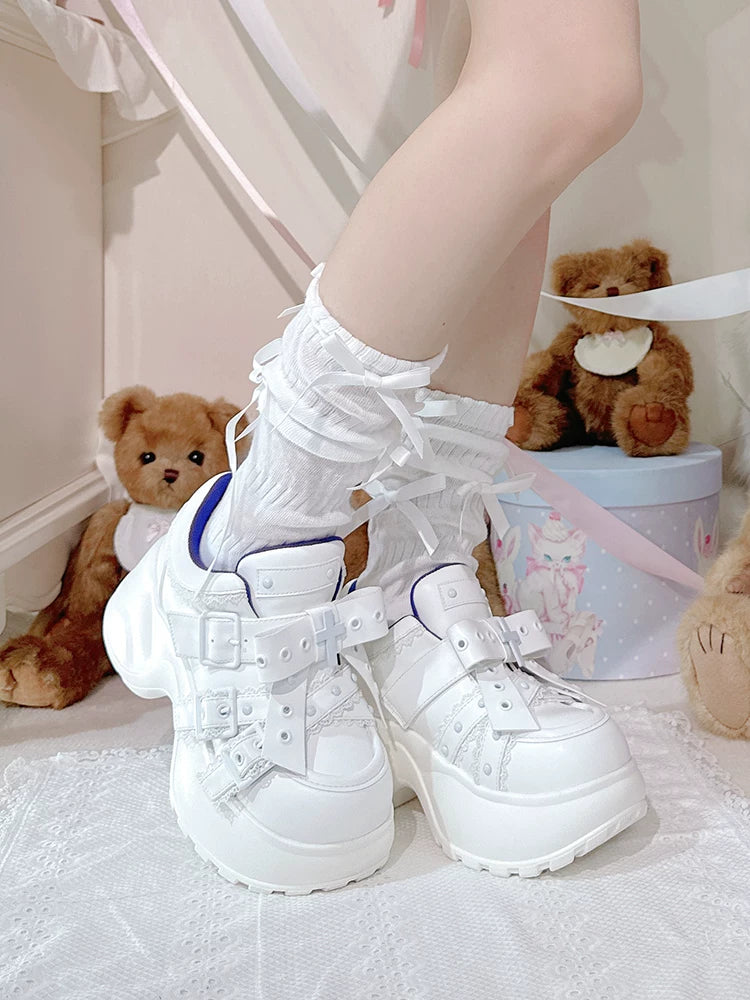 Jirai Kei High Platform Shoes, Multiple Buckle Straps 44626:815644