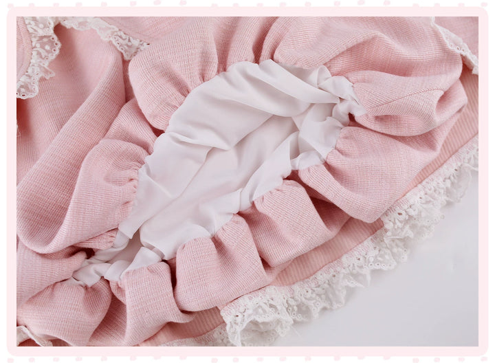 Pink Ryousangata Dress, Detachable Bunny Ear Hood 44747:829408