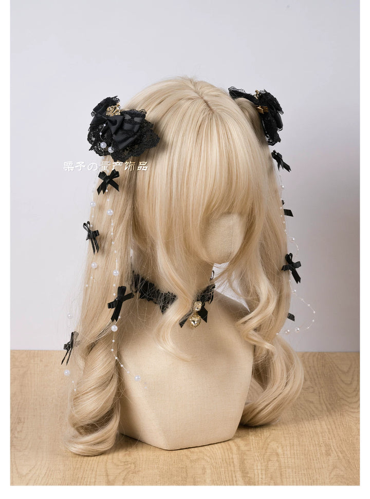 Jirai Kei Artificial Pearl Hair Clip, Rhinestone Crown 45108:837320