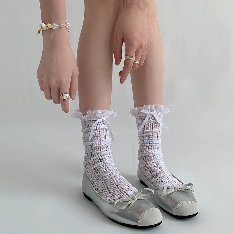 Lightweight Lolita Socks, Scrunchy Ankle/Mid-Calf 2-in-1 43226:771871