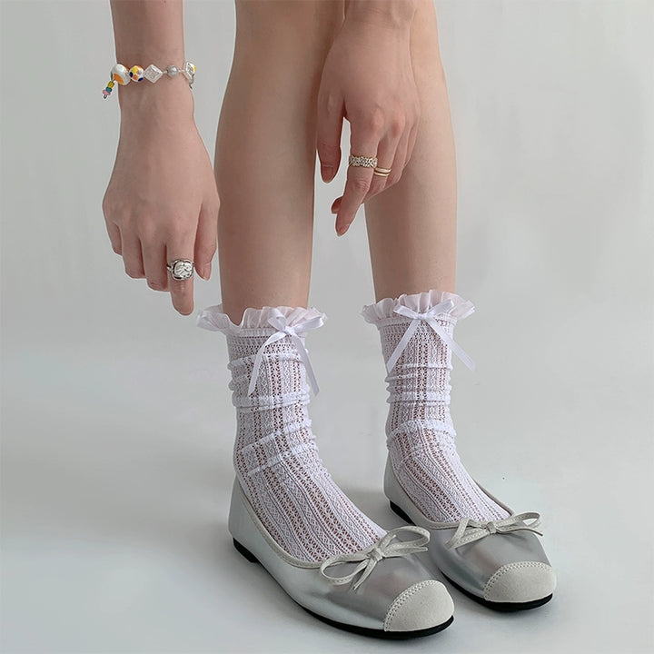 Lightweight Lolita Socks, Scrunchy Ankle/Mid-Calf 2-in-1 43226:771871