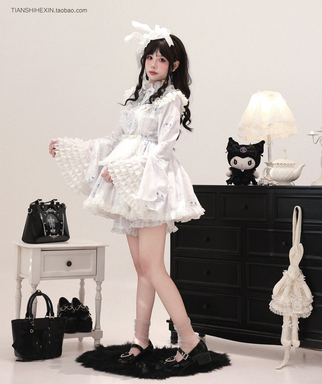 Maid-Inspired Dress Outfit, Detachable Apron 44427:807826