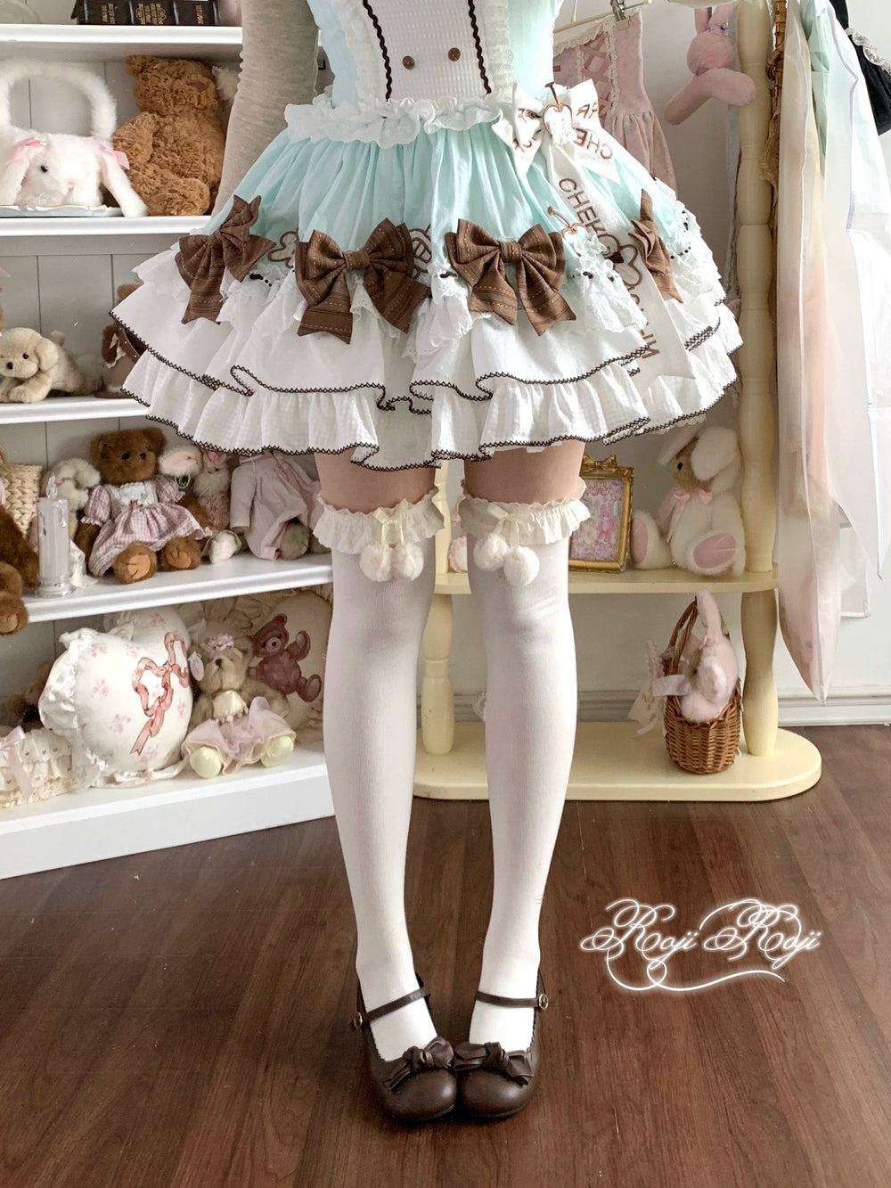 Combed Cotton Lolita Socks, Multiple Colors & Lengths (Ivory) 44713:821204
