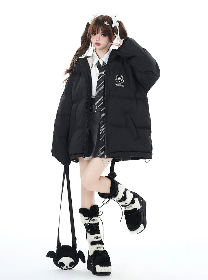Plus Size Yami Kawaii Coat Winter Black Jacket Cotton Coat 39554:637058