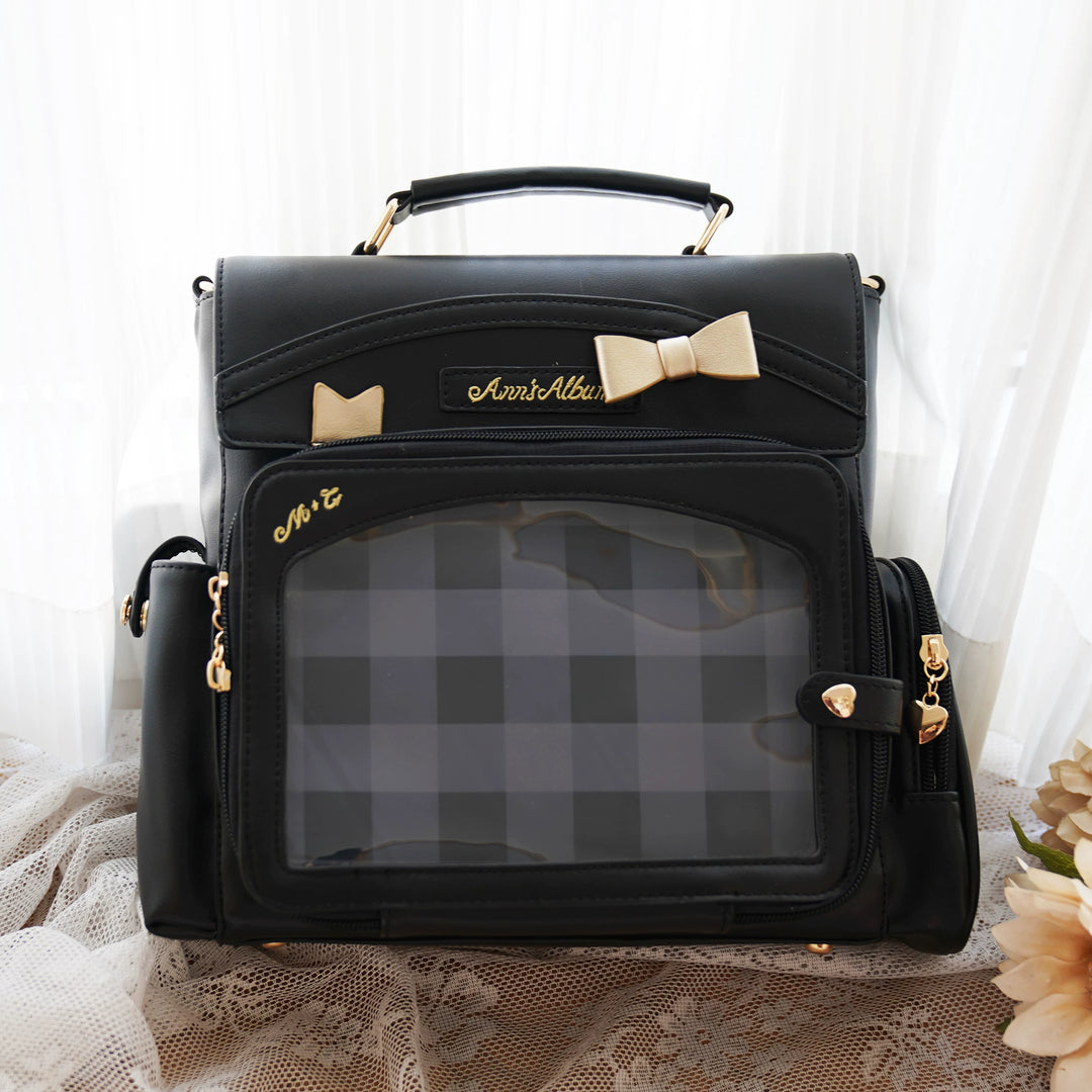 Kawaii Ita Bag with Crossbody Strap, Clear Window (Black) 45414:846771