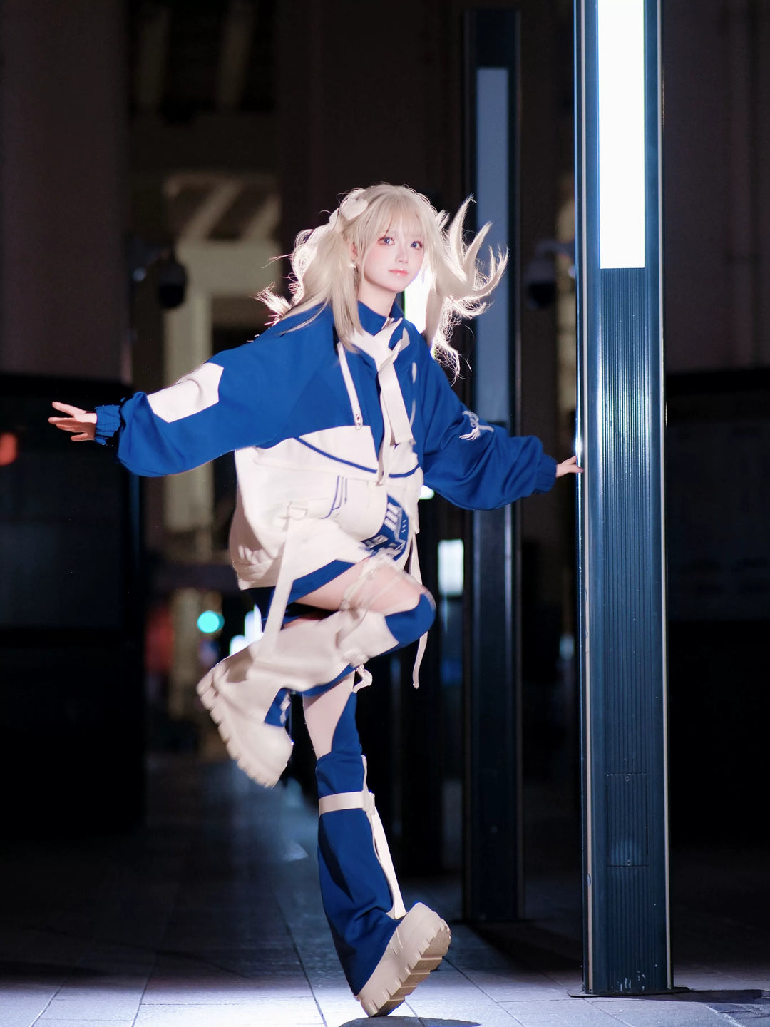 Cyberpunk Outfit, Detachable Jacket and Shorts Set 44424:810111