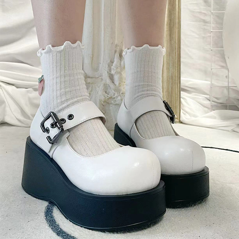 Lolita Shoes Round Toe Platform Shoes (33 34 35 36 37 38 39 40 41 / White) 21866:315044